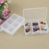 6-Grid Transparent Removable Plastic Box with Lid - Compact Pill, Jewelry, and Parts Organizer.