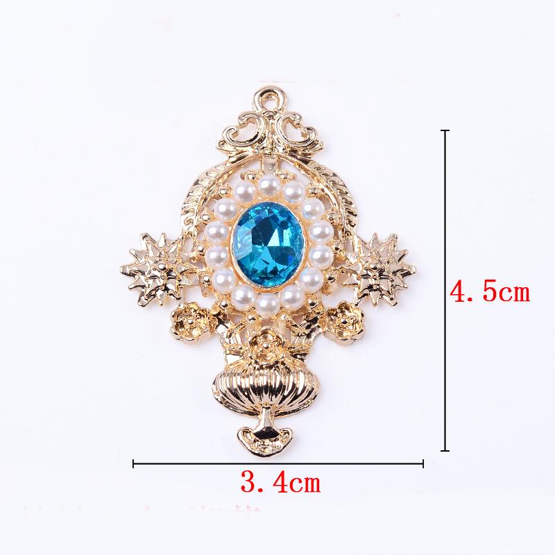 

2026New 50Pcs Rhinestones Oval Alloy Buttonfor Wedding and Children Headband or Jewerly Necklace Accessories RM350 небо синє кольору