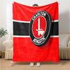 Charlton FC Crest Flannel Blanket, Soft Polyester, Modern Design, All-Season for Camping, Travel, Gifts for holidays or birthdays