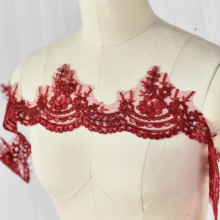 This White Car Bone Lace Lace Accessories, Wedding Headgear Handmade Diy Materials, Fabric Lace Applique