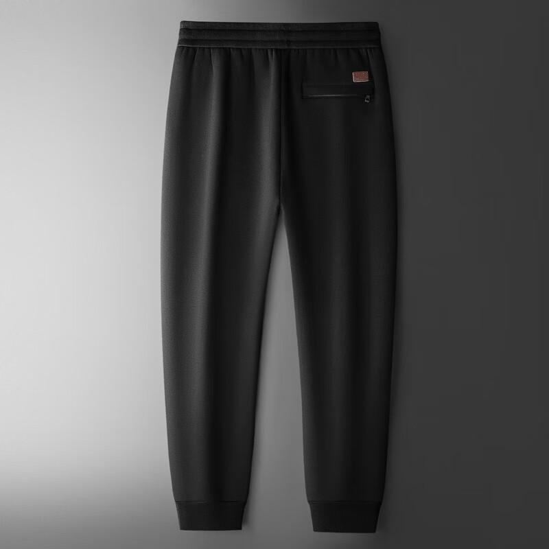 LRT Men's Fleece-Lined Casual Straight-Leg Trousers
