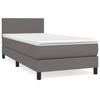 Maison Exclusive - Sommier à lattes de lit avec matelas Gris 90x190 cm Similicuir