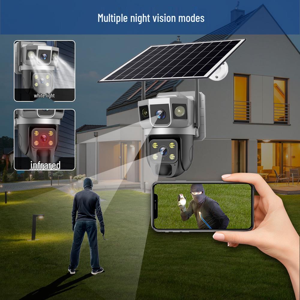 V380 Solar 4G Full-Color Night Vision Camera with All-Day Recording