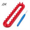Portable Braiding Loom Long Knitting Hook Set, Beginner for DIY Hat Accessories Scarf Shawl, Plastic Rectangular Yarn Weaving with Crochet Adjustable