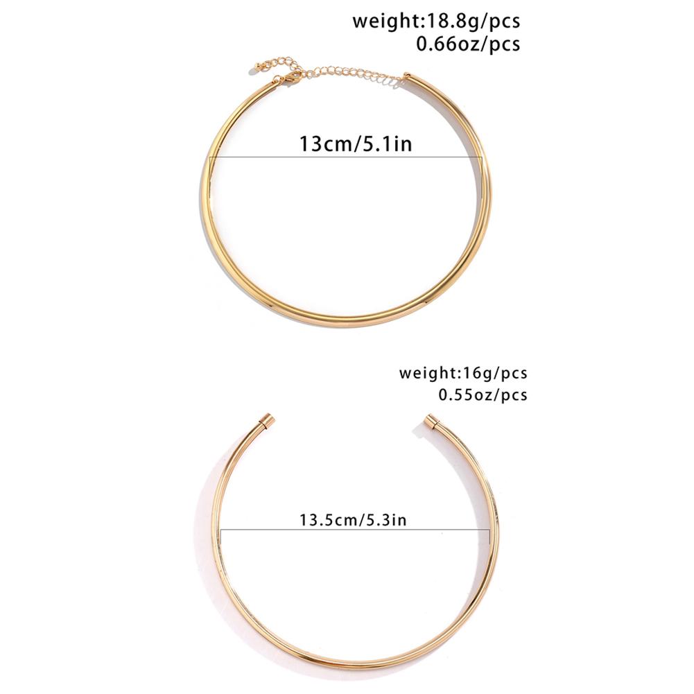Metal Chain Collar Necklace Torques Choker Women Fashion Elegant Festival Party Charm Clavicle Chain Memorial Jewelry Gift