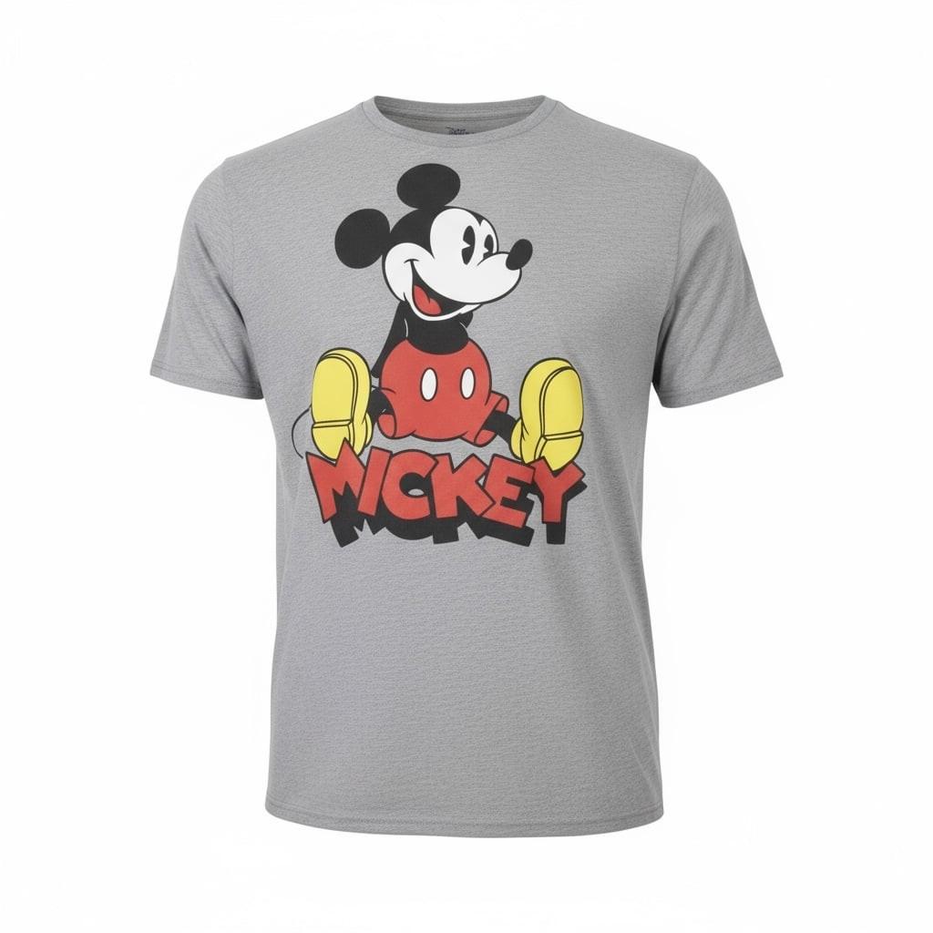 Disney Mickey Mouse Heather Gray Graphic Men’s Medium Unisex T-Shirt M