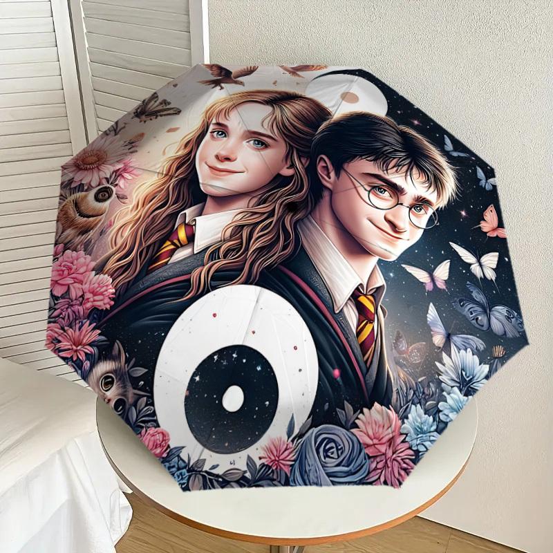 1PC Harry Potter, Butterflies Umbrella-8-Rib Reinforced, Automatic Open, Lightweight & Durable, Cute Fashion Accessory for Outdoor, D2632