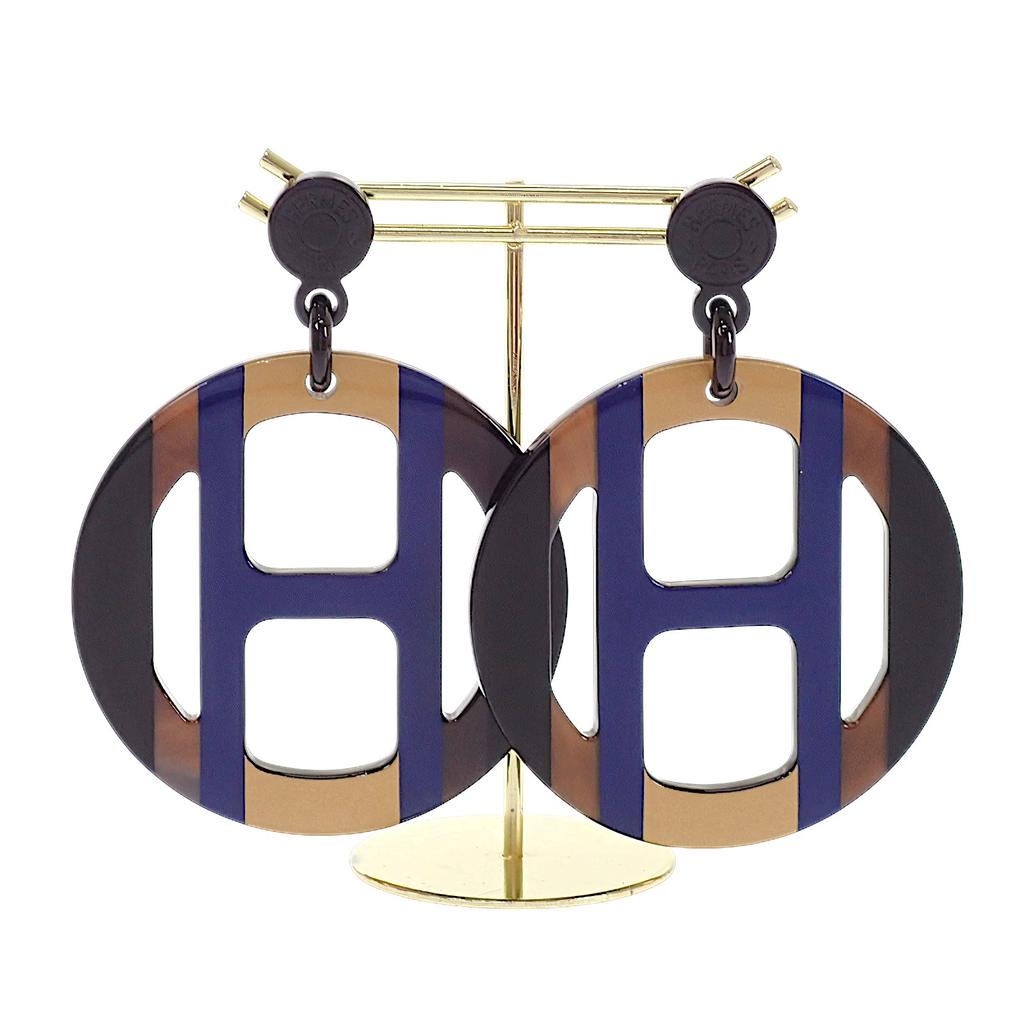 HERMES H057086FL25 Pierce blue/Brown Buffalo horn Women