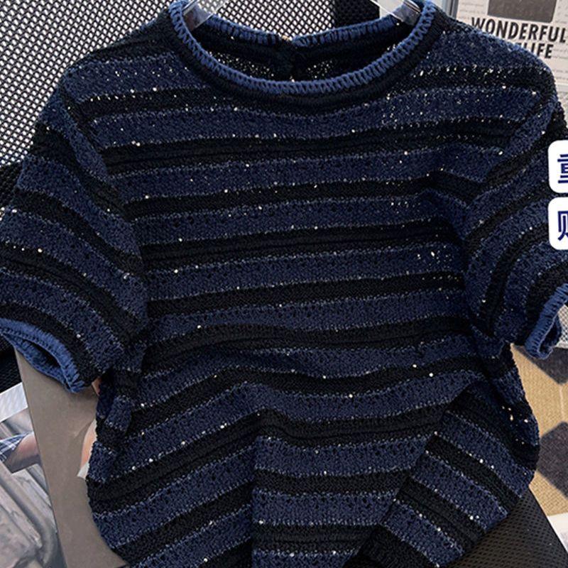 

Летний круглый вырез горловины пэчворк ручной работы крючком вязаный топ M