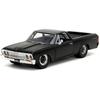 JADA TOYS 1/32 Scale Chevy El Camino 1967 Matte Black Model Car Fast & Furious 10 Collectible Vehicle
