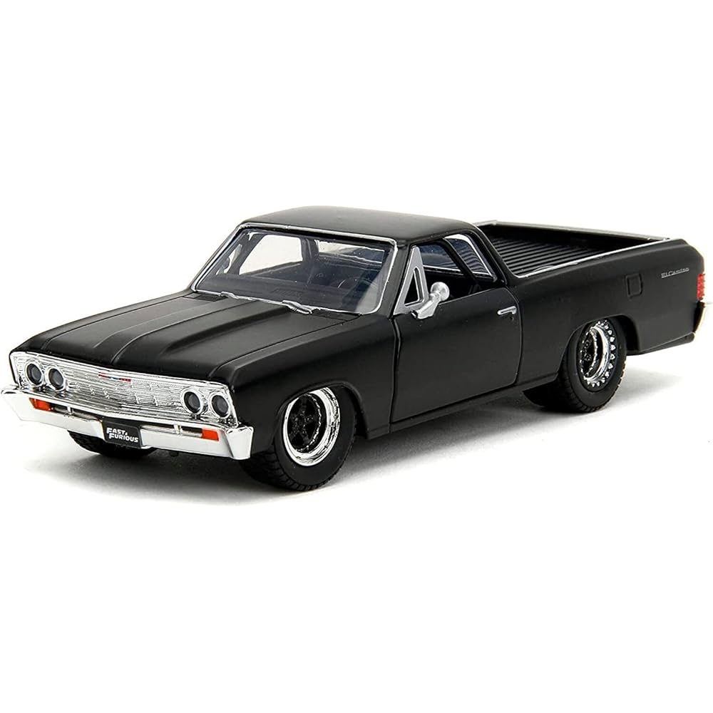 JADA TOYS 1/32 Scale Chevy El Camino 1967 Matte Black Model Car Fast & Furious 10 Collectible Vehicle