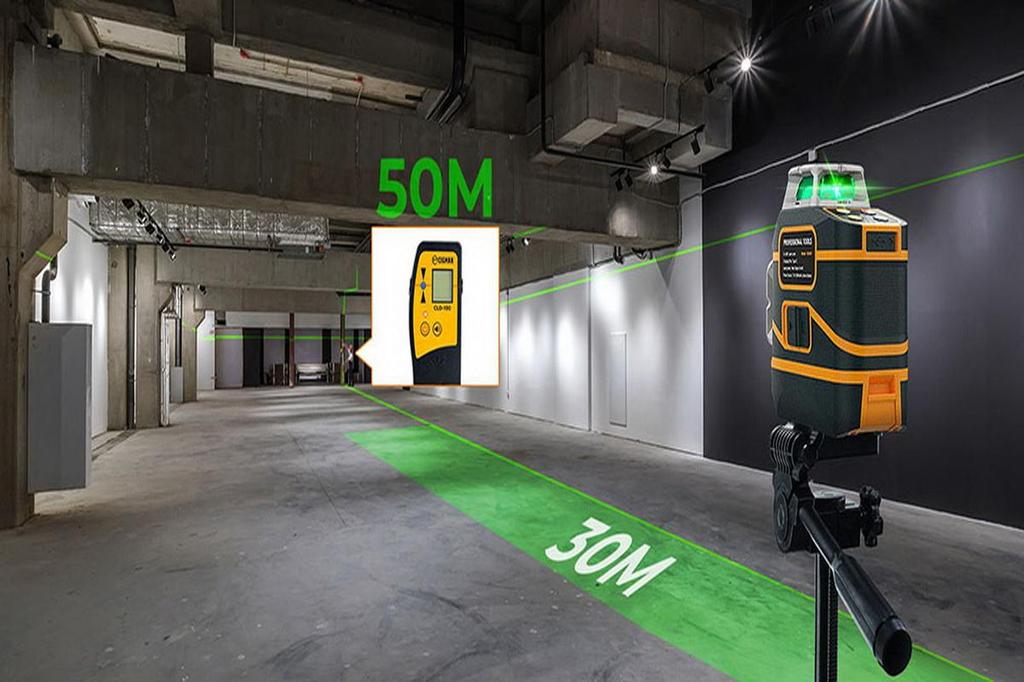 CIGMAN CM-801 3x360° Self Leveling Laser Level, 3D Green Cross Line, IP54, with Dual Rechargeable Batteries
