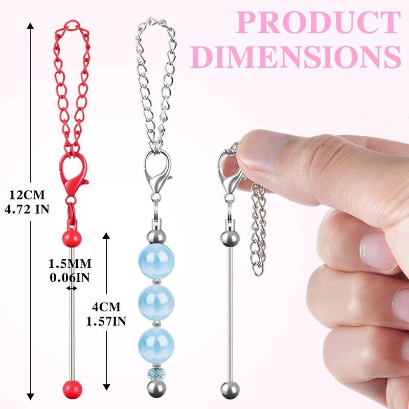 WTEMPO Kit de Barras de Chaveiro para Enfeitar Barras de Chaveiro em Branco para Contas Kit para Fazer Chaveiros com Contas DIY para Artesanato Pingentes Charms Materiais para Fazer