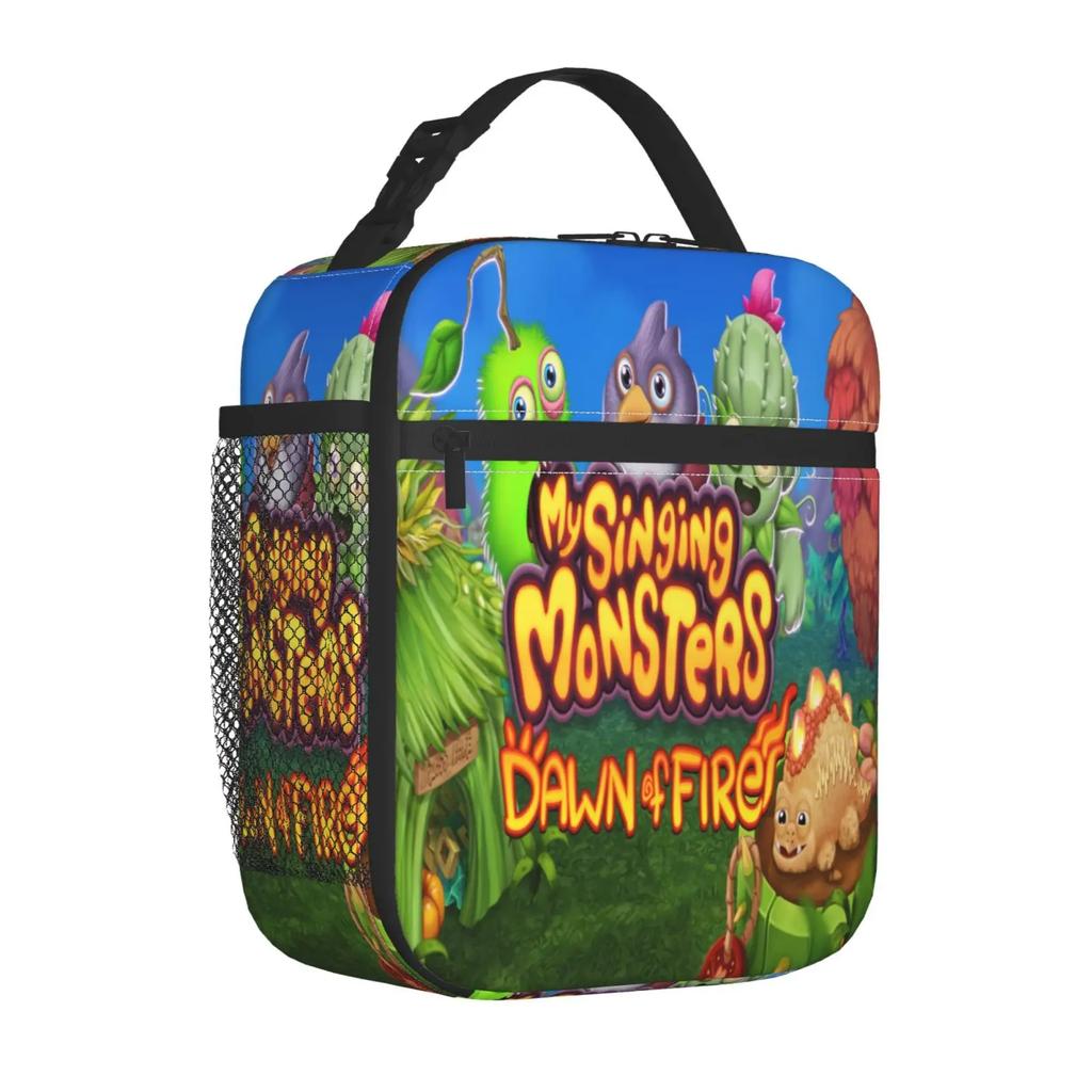 My Singing Monsters Characters Insulated Lunch Bag Leakproof Cartoon Anime Game Cooler Thermal Lunch Tote Kids School Children