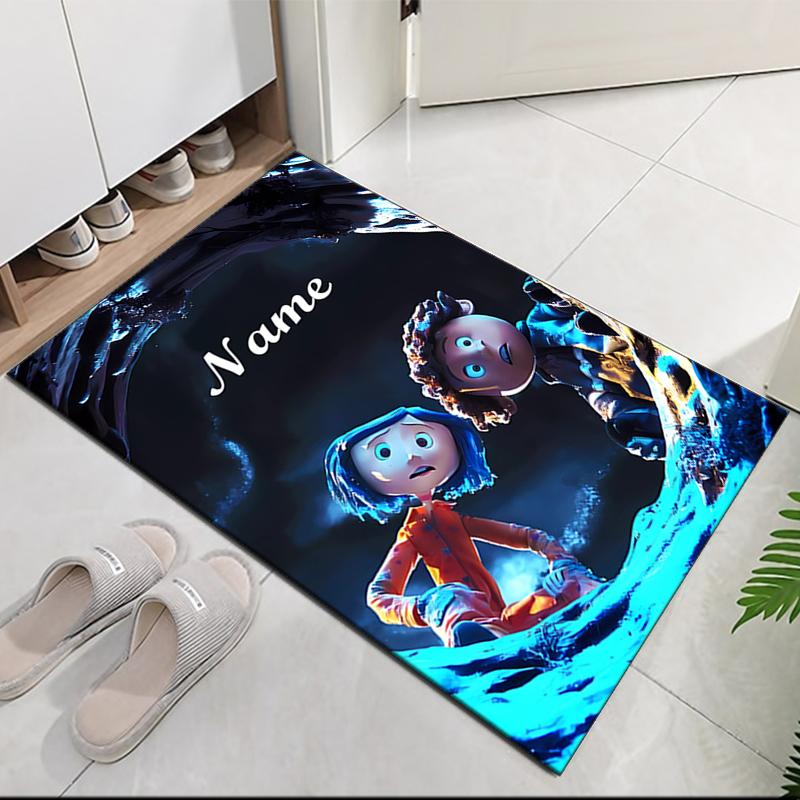 Custom Name Coraline Printed Carpet, for Office Chair Living Room Bedroom Kitchen Room Decor Gifts.