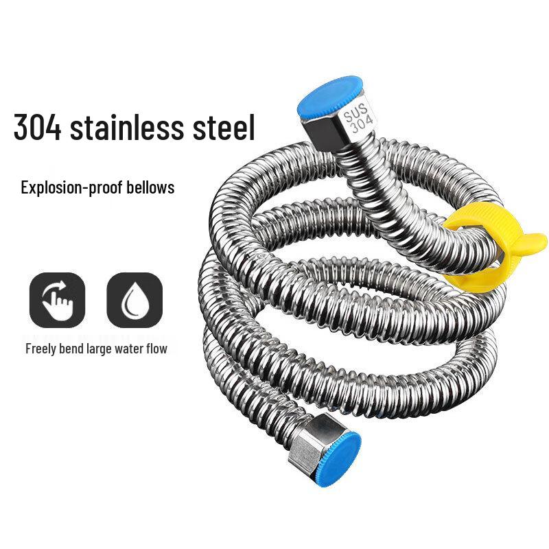 NAIXIN 304 Stainless Steel Corrugated Hot & Cold Water Inlet Hose 1.2m
