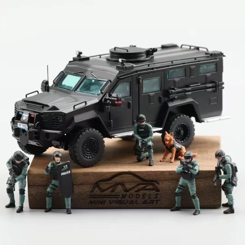 

MINI VISUAI ART 1/64 Lenco Bearcat Armored Vehicle in Stock Alloy Car Static Die Cast Vehicles Collection Model Car Toy