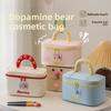 Cute Cartoon Bear Makeup Bag With Plush Fabric For Daily Commuting And Travel Storage