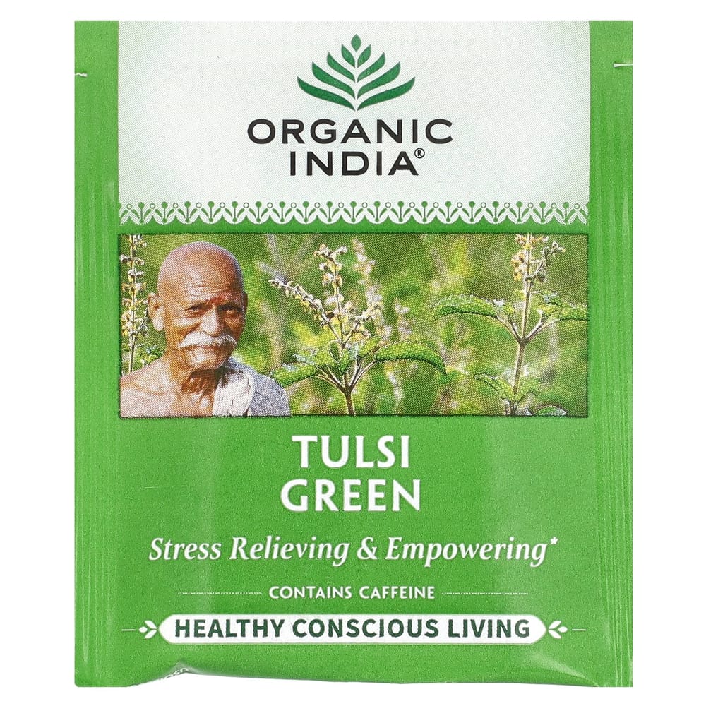 Organic India Tulsi Green Tea Bags, 18 Count, 34.2g (1.21oz)
