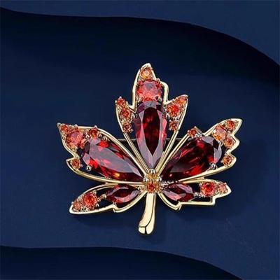 Red Maple Leaf Shaped Brooches Women Clothing Coat Jewelry Accessories Gifts