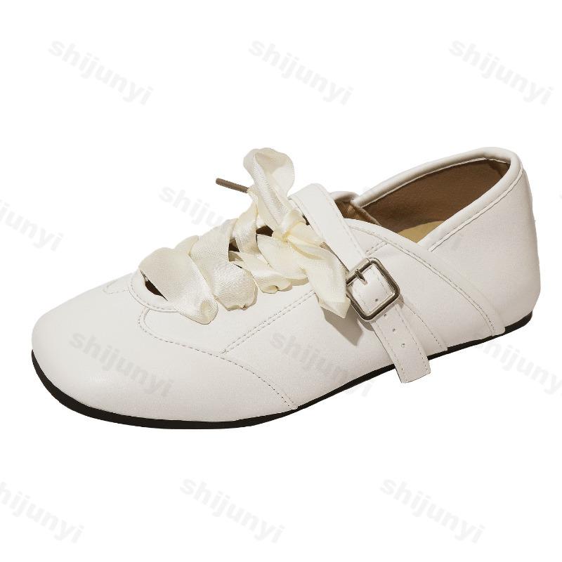 Fashion Woman Shoes 2025 Slip On Sneakers Ballet Flats All-Match New Sports Ballerinas White Casual Small Lace-Up Leisure Small White Sh