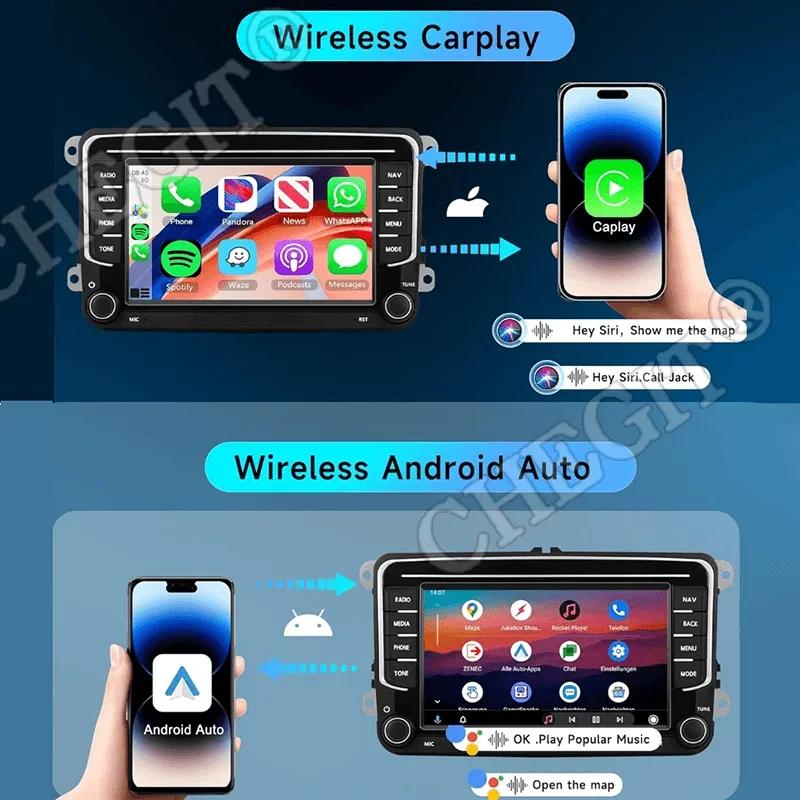 Android13 2Din Car Radio 8Core 64G Multimedia Player GPS Wireless CarPlay For VW Volkswagen Skoda Octavia Golf 5 6 Passat B6 Po