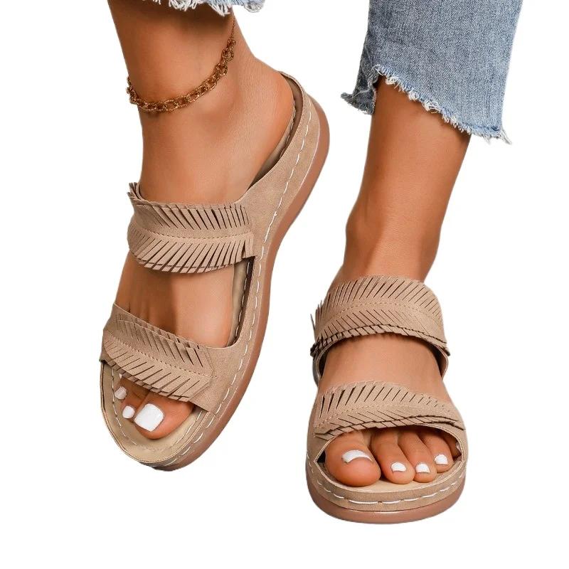 2025 Brand Ladies Shoes Basic Women's Slippers Plus Size Best Seller Casual Slippers Women Summer Open Toe Flat Slippers