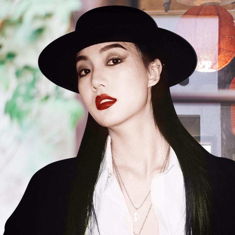 Unisex Retro Flat Brim Jazz Fedora - Autumn/Winter Wide Brim Hat for Street Style & Sunshade