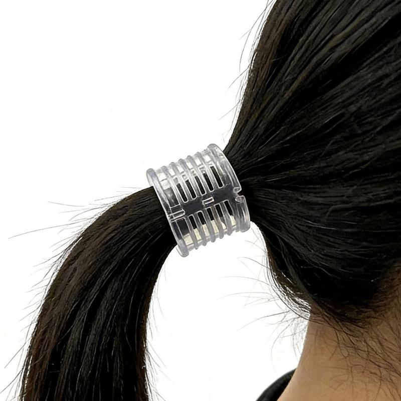 Transparent Small Ponytail Holder Hair Clip Set with Two Sizes Lightweight Comfortable for Women Girls Daily Use