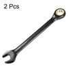 uxcell 2-Pack Ratchet Wrench 17mm Metric Open End Wrench 72-Tooth CR-V Steel 12-Point Nickel Plated Combination Ratchet Wrench for Fasteners, Nuts, an