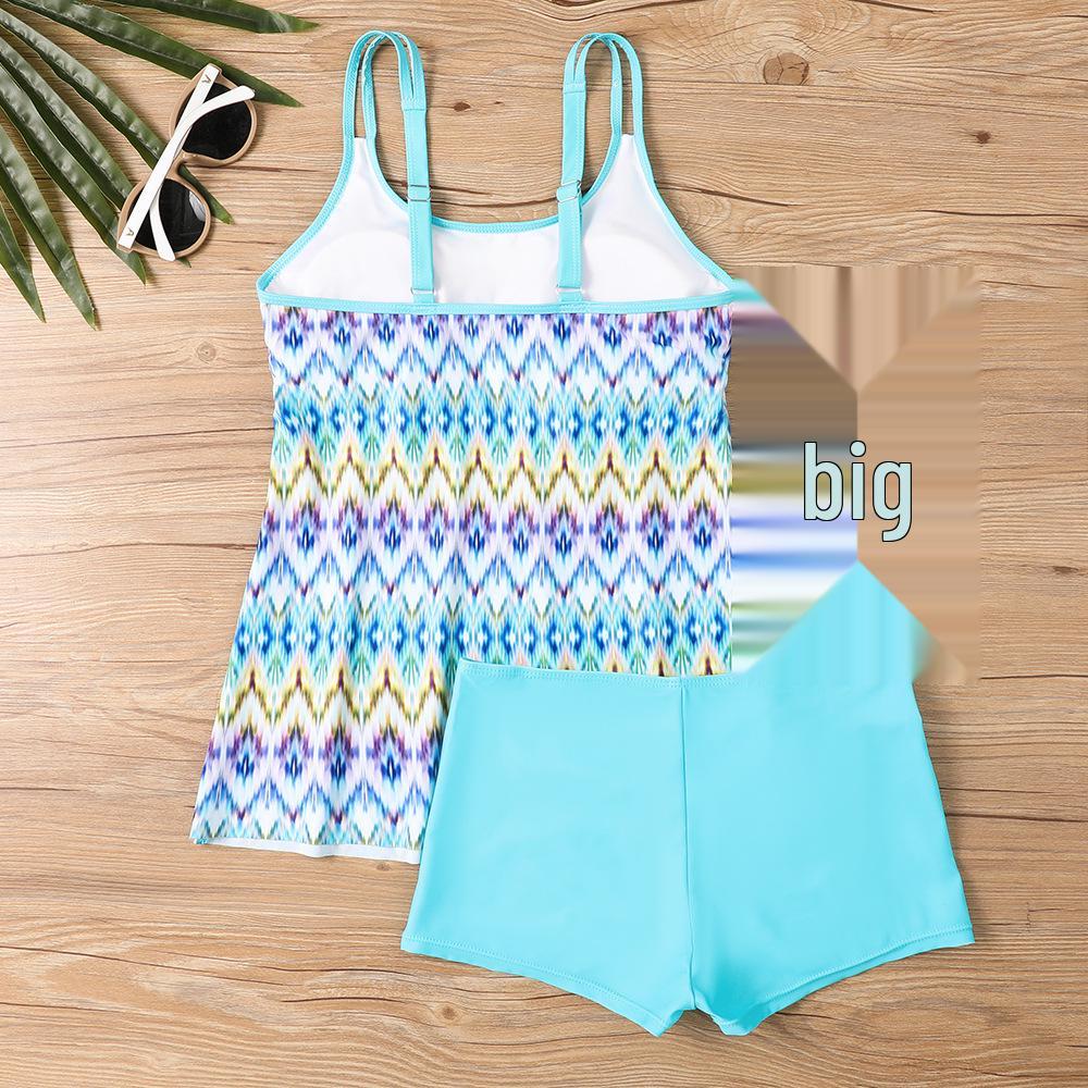 Modny Damski Tankini Plus Size z Spódniczką z Nadrukiem 2025 - Styl Europejski i Amerykański