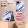 Ultra Thin Flip Phone Case With Wrist Strap Galaxy Z 8 - Matte Skin-Friendly PC Cover Built-in Magnet Stand