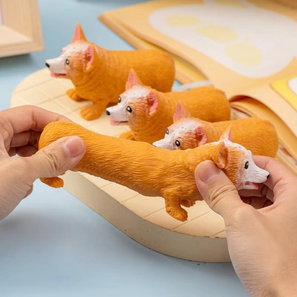 Slow Rebound Pulling Toys Fidget Corgi Dog Modeling New Squeeze Toys Desktop Decoration