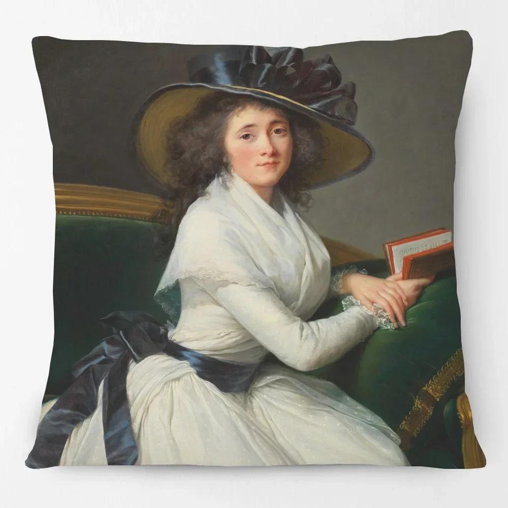 Nobles And Grand Ladies Cushion Covers European Oil Painting Woman Girls Decorative Pillow Case