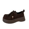 Lace-up round head casual versatile platform single shoes autumn 2025 new literary and artistic style retro explosive loafers