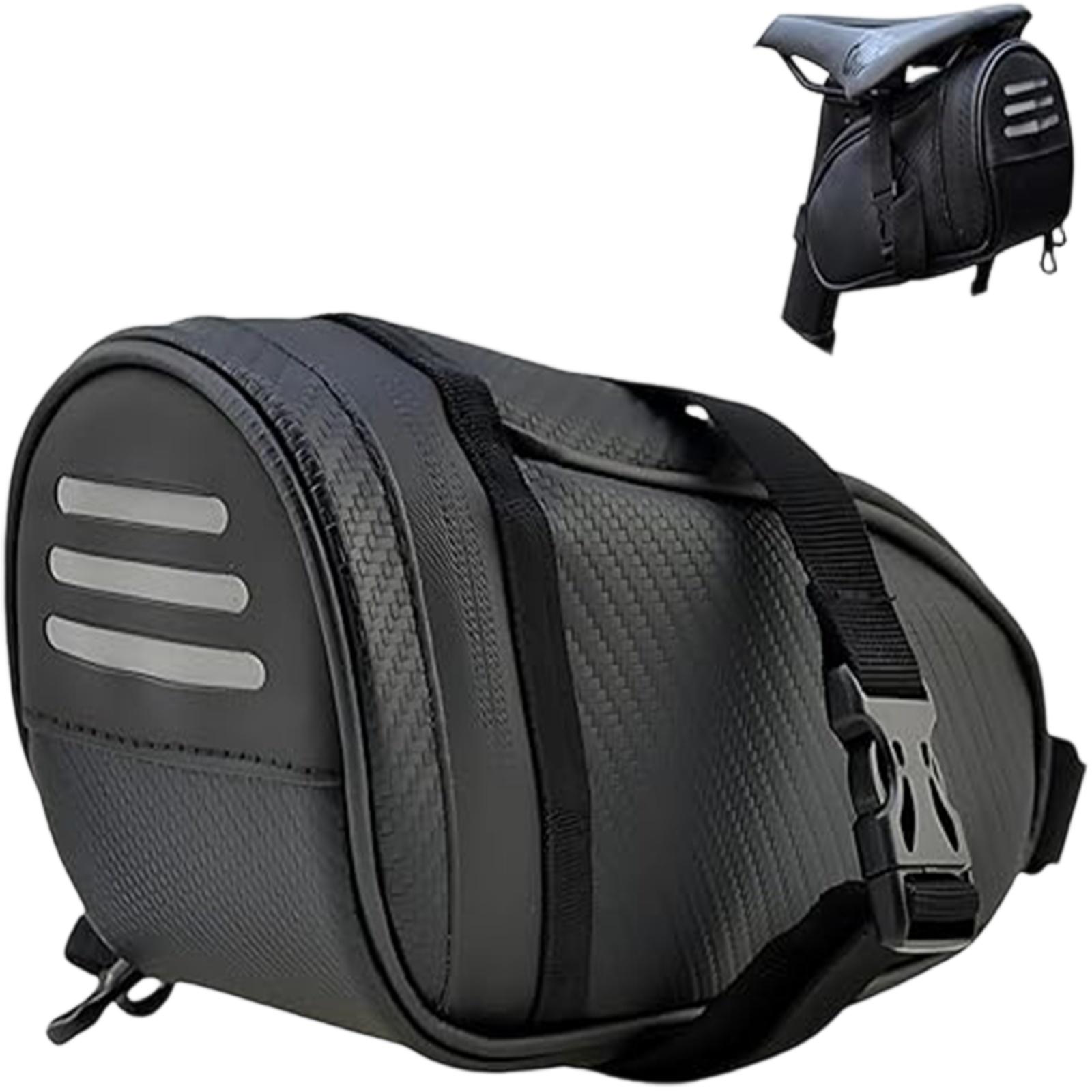 

Cycling Saddle Bag, Portable Rear Bike Bag, Outdoor Mountain Bike Storage Pouch, Seat Bag for One Size чёрный