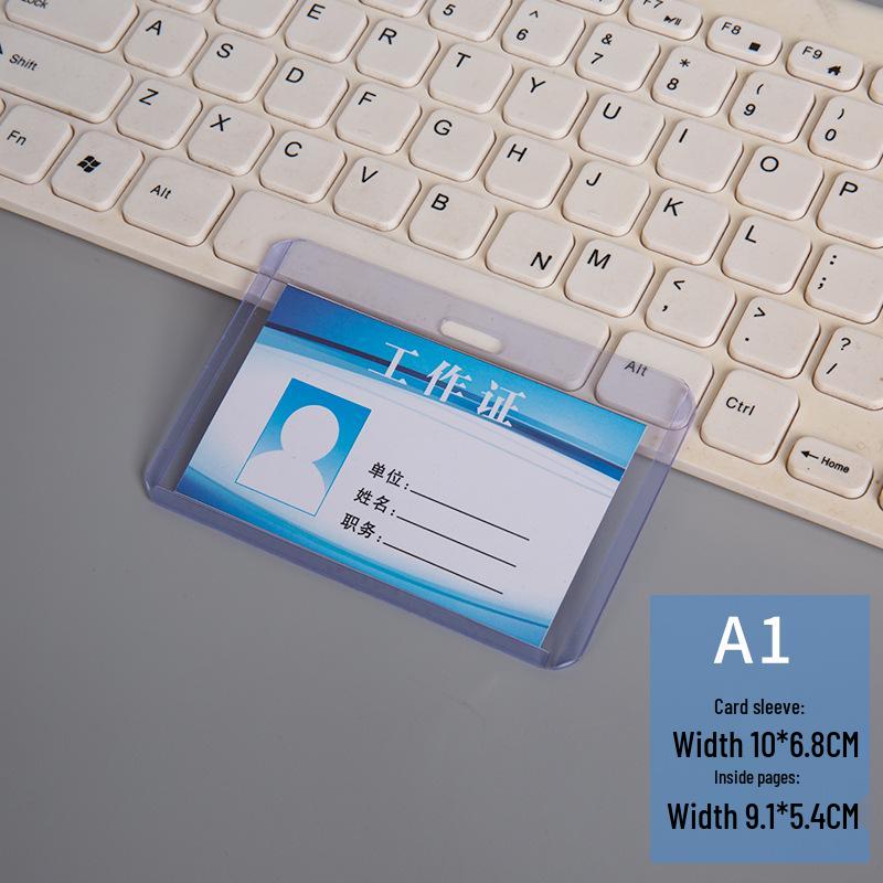 Double-Sided Transparent ID Holder with Lanyard for Student, Access, or Conference Pass and QR Code Tag