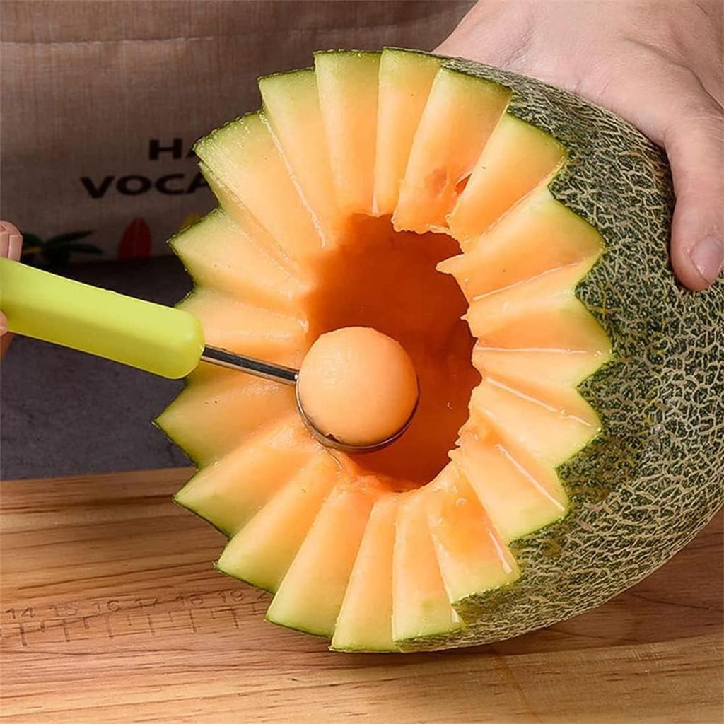 3 In 1 Fruit Carving Knife Cutter Watermelon Slicer Cutter Scoop Kitchen Vegetable Tools Fruit Platter Fruit Dig Pulp Separator