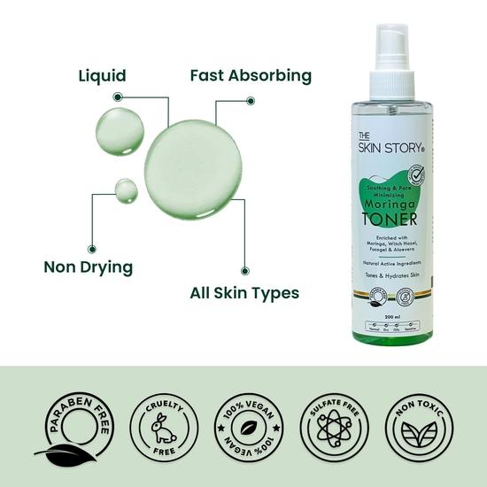 The Skin Story Witch Hazel Toner for Face, Acne & Oily Skin | Natural Pore Minimizer & Alcohol-Free Astringent | Suitable for All Skin Types | 100ml