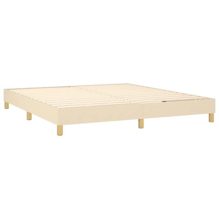 Maison Exclusive - Sommier à lattes de lit avec matelas Crème 180x200 cm Tissu