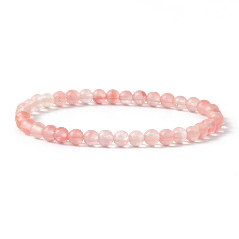 Reiki Natural Stone Bracelets For Women Men 4MM Beads Stretch Bracelet Wholesale Agate Lava Tiny Bangles Handmade Simple Jewelry