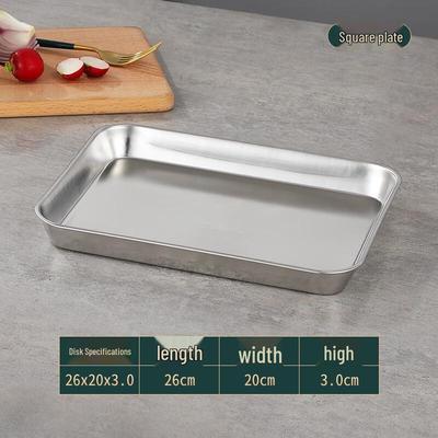 Saikeyou 304 Edelstahl Flache Tabletts (2er-Pack)