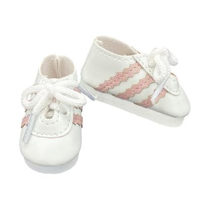 Doll Shoes for Paola Reina SH01 White Sneakers, White + Pink