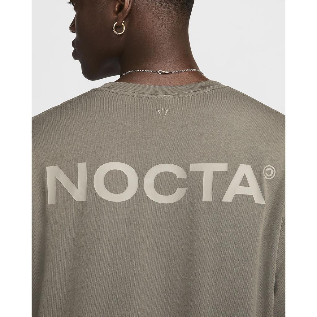 Nike X Nocta Big Body CS Letter Comfort Short Sleeve T-Shirt Unisex Tops Olive-Gray Moon-Fossil FN7663-040