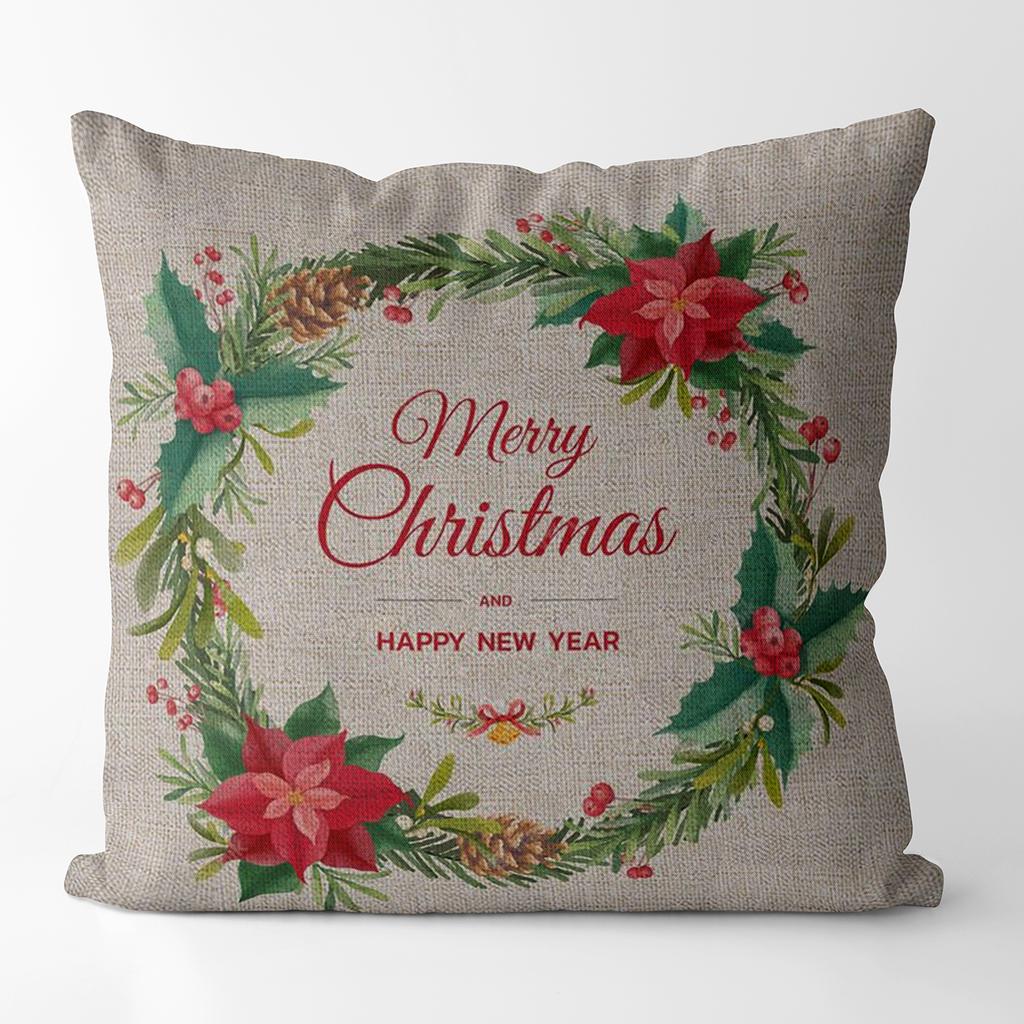 Christmas Cushion Cover Merry Christmas Decorations For Home Xmas Elk Noel Cristmas Ornaments New Year Gifts