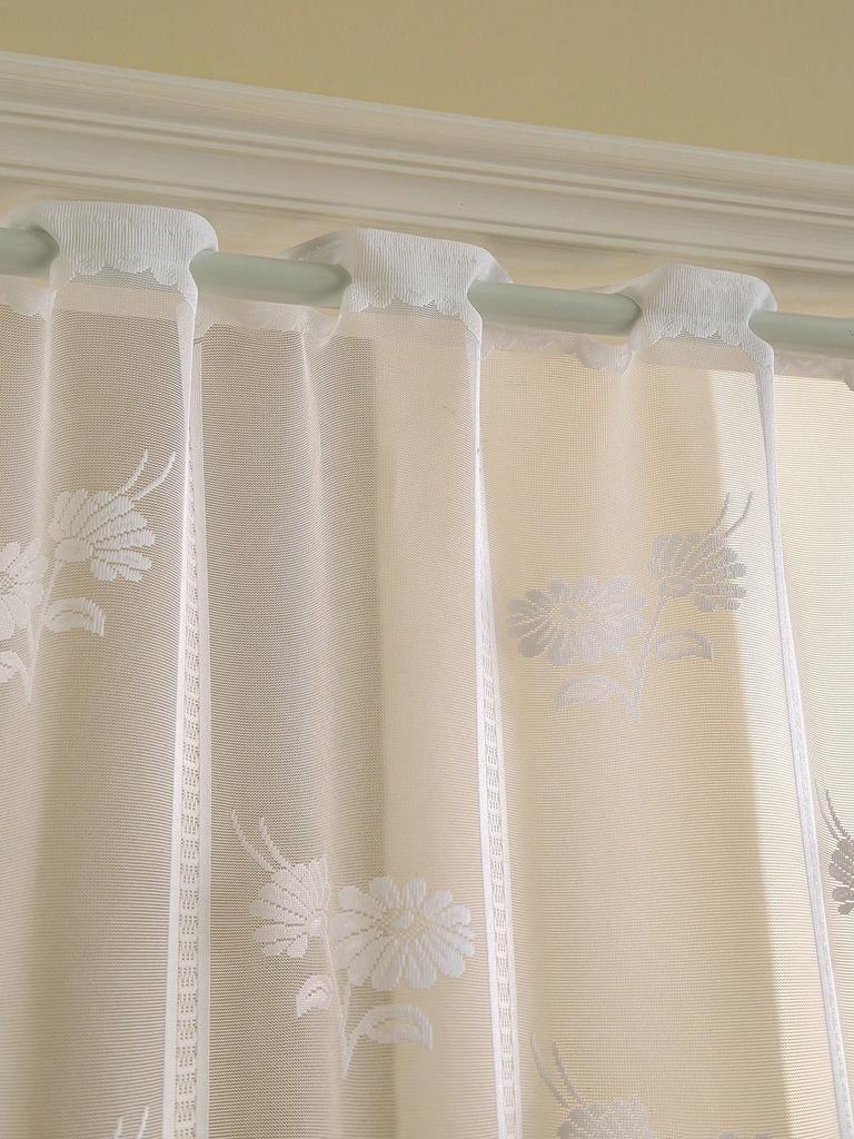 White Lace Semi Sheer Curtain Kitchen Tiers Half Window Sheer Curtains Rod Pocket Voile Drapes for Kitchen Ba