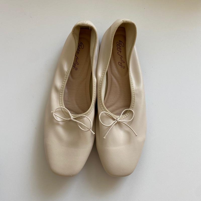 

Fashion Shallow Women Ballet Flats Dance Shoes Casual Soft Footwear Butterfly Knot Ladies Flats Slip on Shoes 39EU/CN40