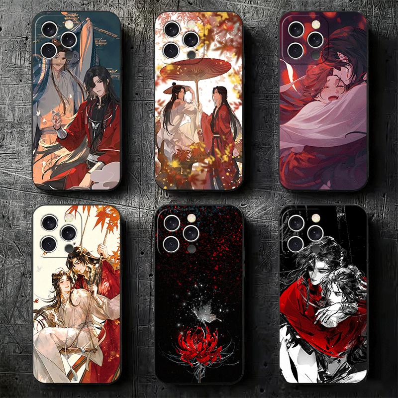 Heaven Official's Blessing Anime Soft Phone Case for iPhone 16 16E 17 Air 15 Pro Max 14 Plus 13 Mini 11 12 7 Black Cover Back Sh