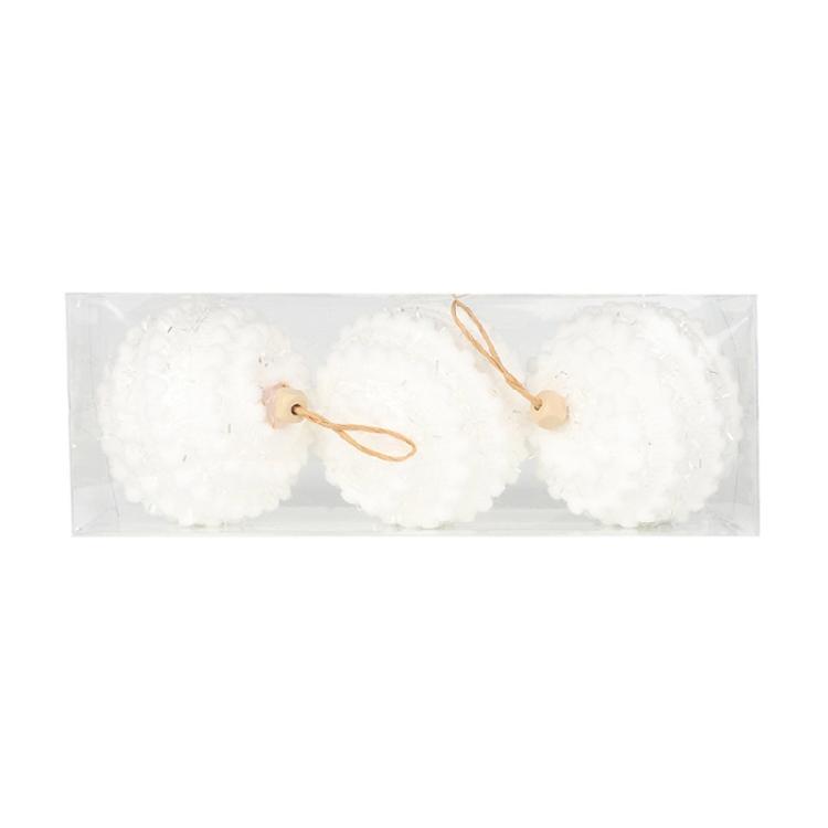 3Pcs Macaron Color Foam Sphere Pendant Christmas Tree Accessories Suitable For Family Or Retail Space Decoration
