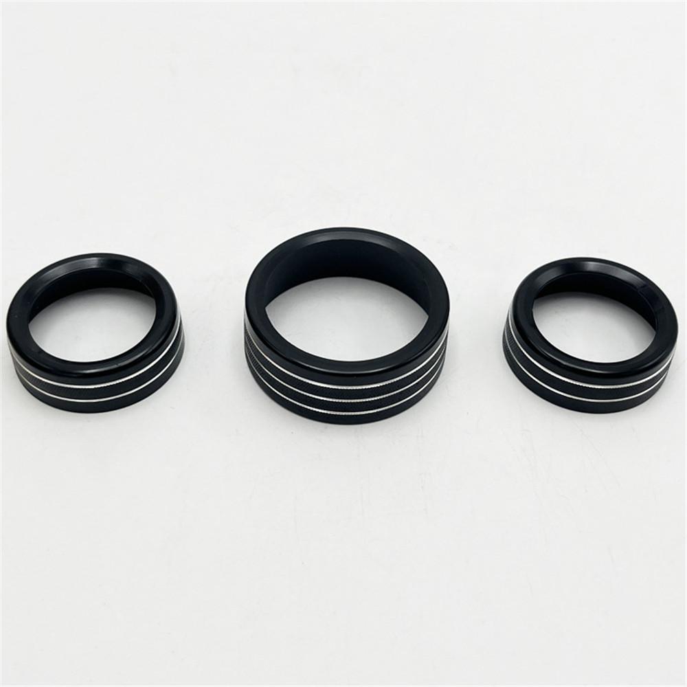3pcs Air Conditioning Audio Switch Decor Ring Red Fit For Dodge Durango 300/300s